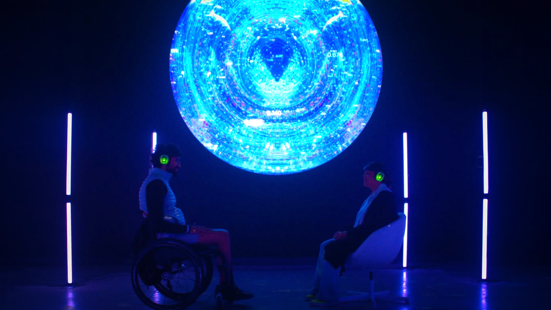 Onde Emotive installazione interattiva AI EEG — Sublime Tecnologico