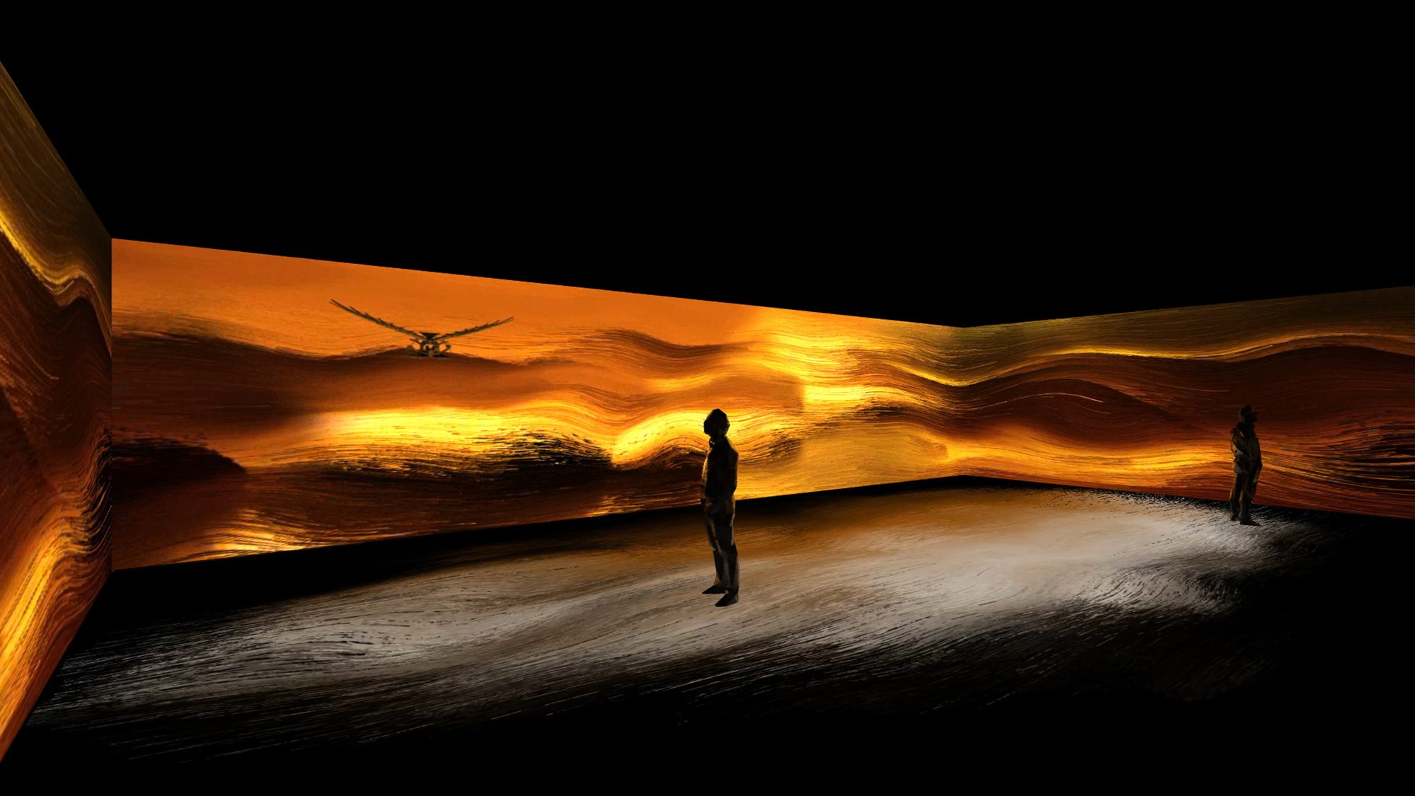 Render proiezione su edificio storico Sublime Tecnologico